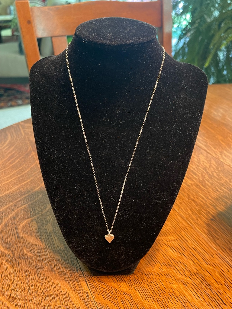Womens Heart Pendant Necklace  Sterling Silver 19 Chain And Heart Pendant